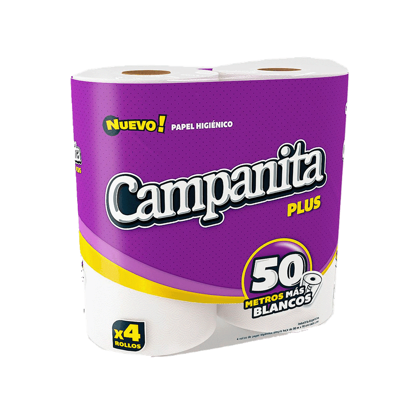 Papel Higienico CAMPANITA Plus 50 Metros 4u