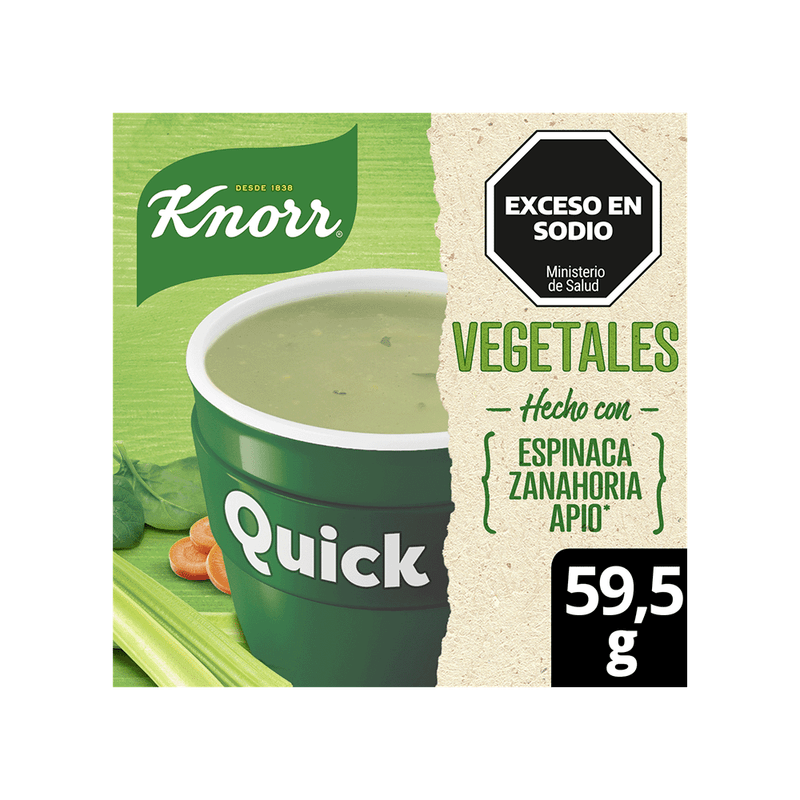 Sopa KNORR Vegetales Espinaca/Zanahoria/Apio 5u