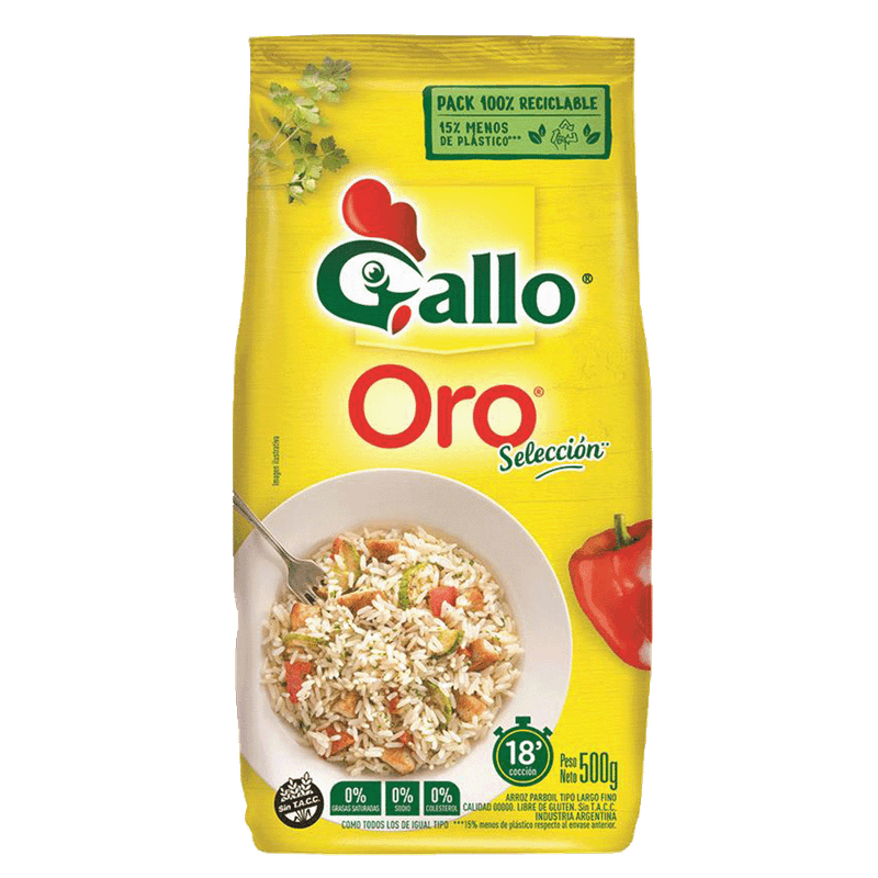 Arroz GALLO ORO Parboil New Bolsa 500g