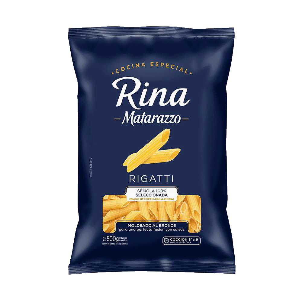 Fideos Rina Matarazzo x 500 gr. Rigatti
