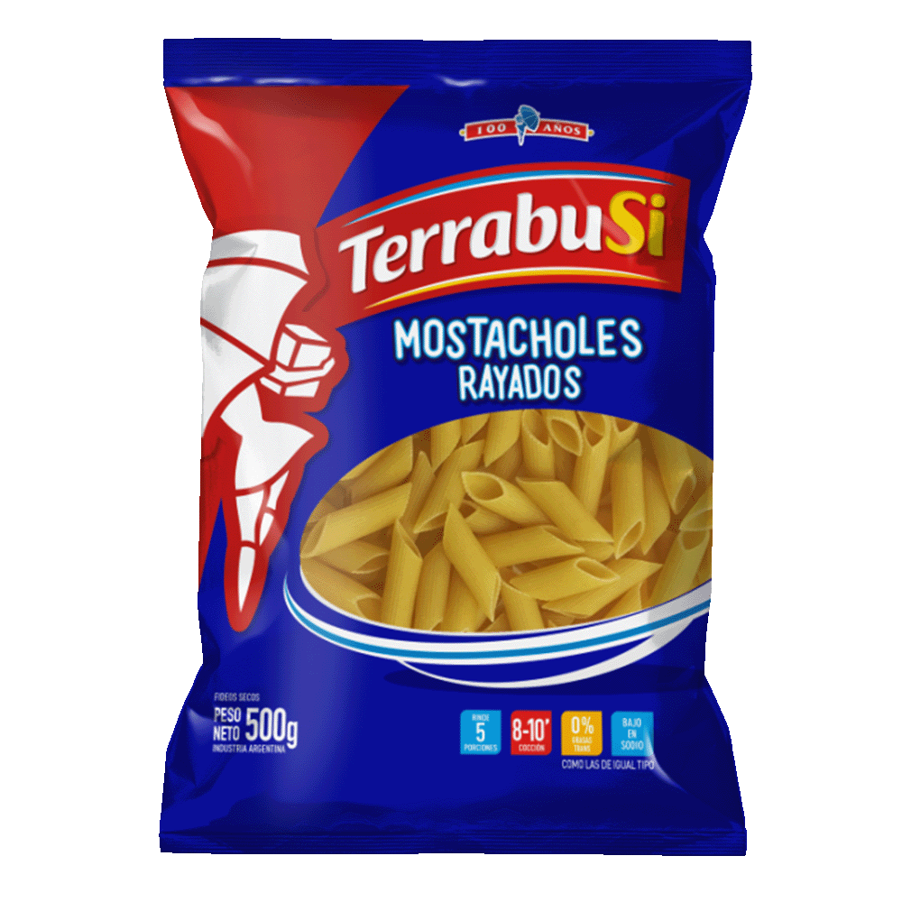 Fideos Mostacholes Terrabusi Rayados 500 gr