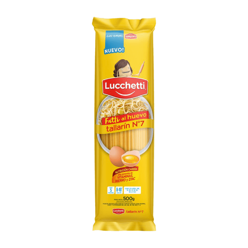 Fideos LUCCHETTI Tallarines Huevo N°7 500g