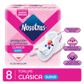 Toallas Femeninas NOSOTRAS Clasica Suave 8u