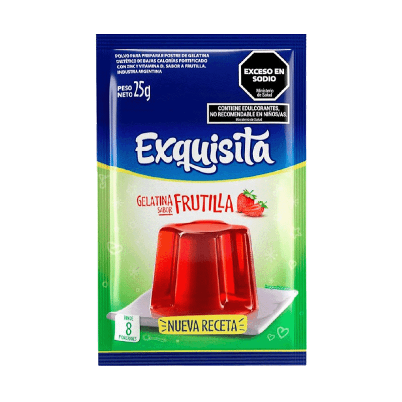 Gelatina EXQUISITA Sin Azucares Frutilla 25g