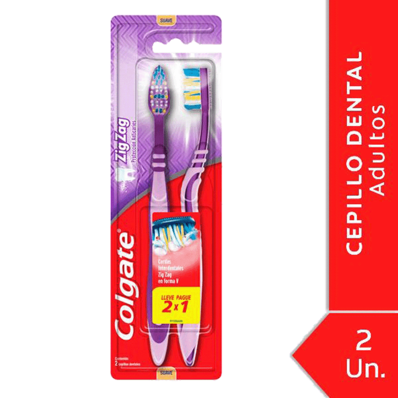 Cepillo Dental COLGATE Zig Zag Charcoal Medio 2u