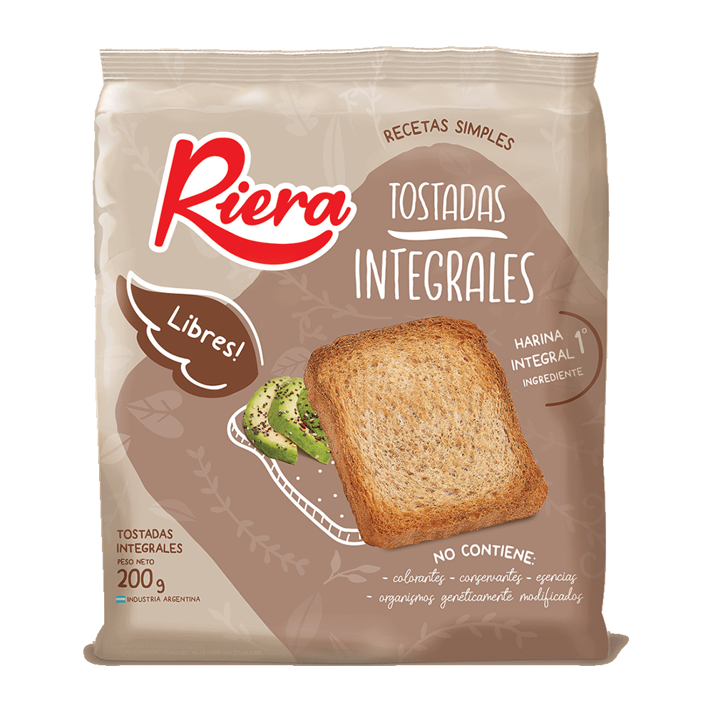 Tostadas Riera x 200 gr. Integrales