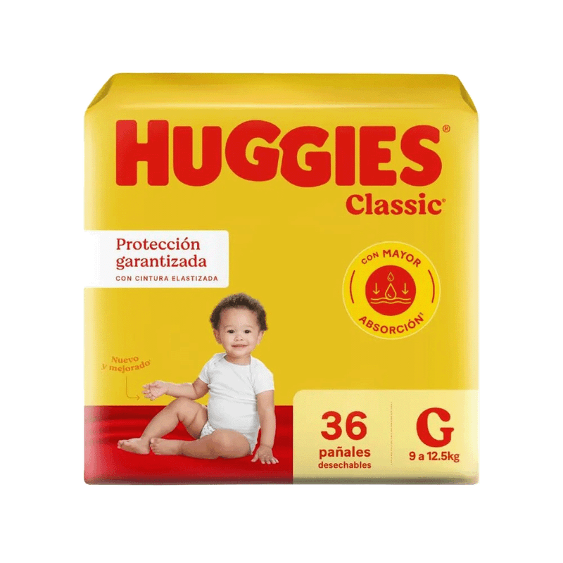 Pañales HUGGIES Jumbo Classic Grande 36u