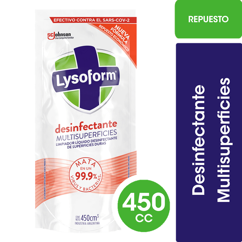 Limpiador Liquido LYSOFORM Multisuperficie Doy Pack 450c