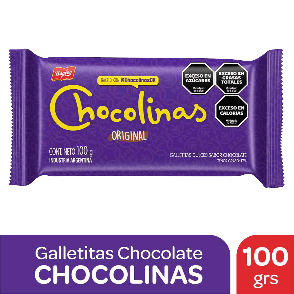 Galletitas Dulces Sabor Chocolate Chocolinas 100g