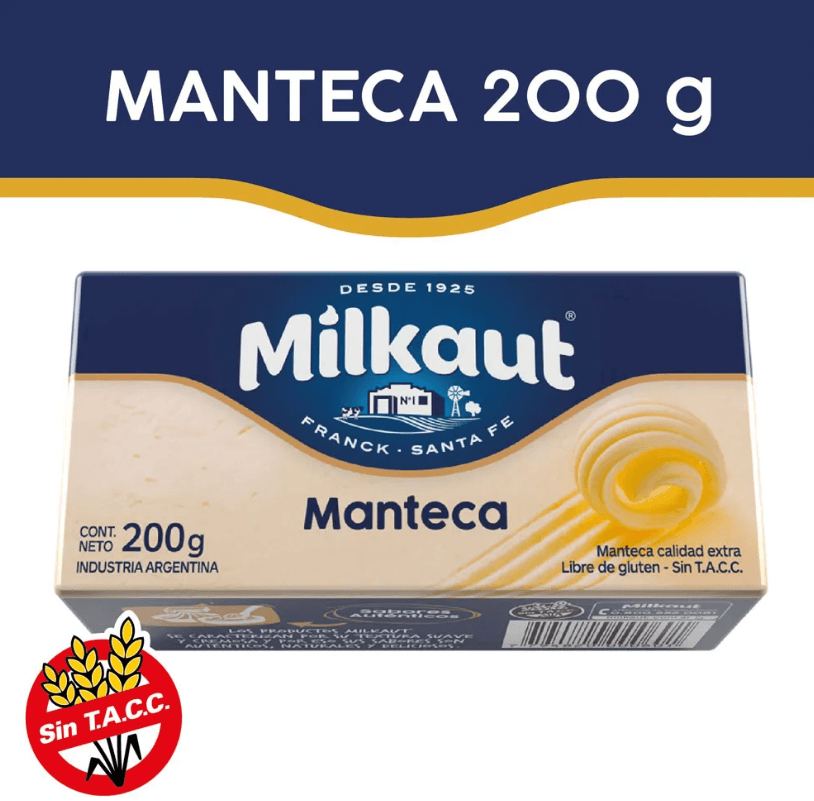 Manteca Milkaut con Vitamina D Pan 200 Grs