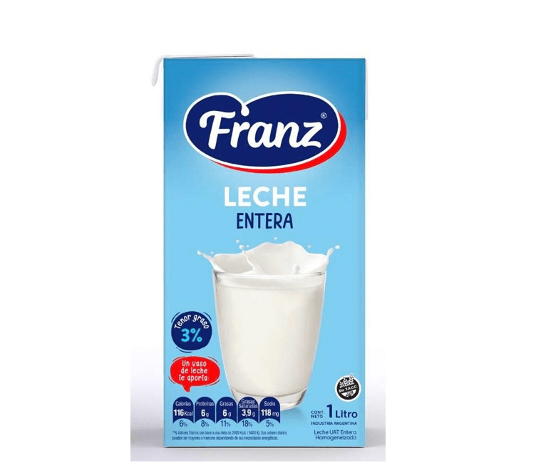 Leche FRANZ Larga Vida Entera 1l