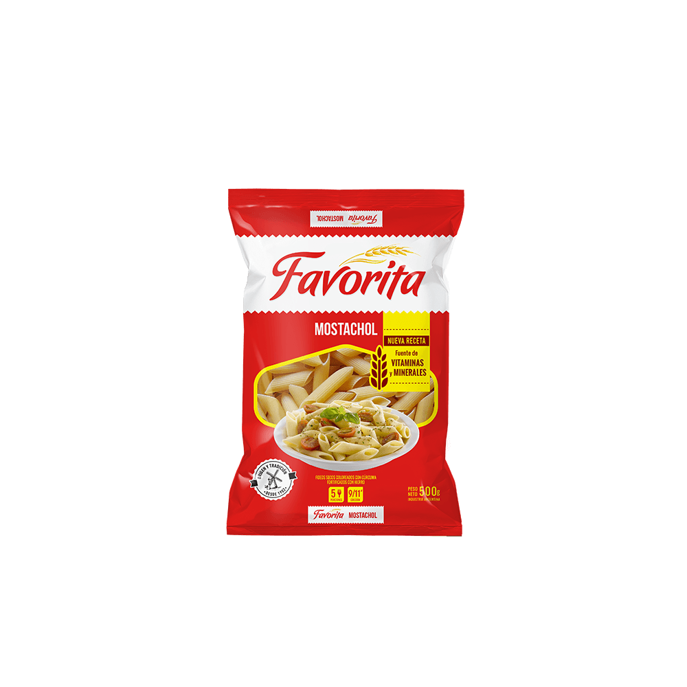 Fideos Mostacholes Rayados Favorita Fortificado 500 gr