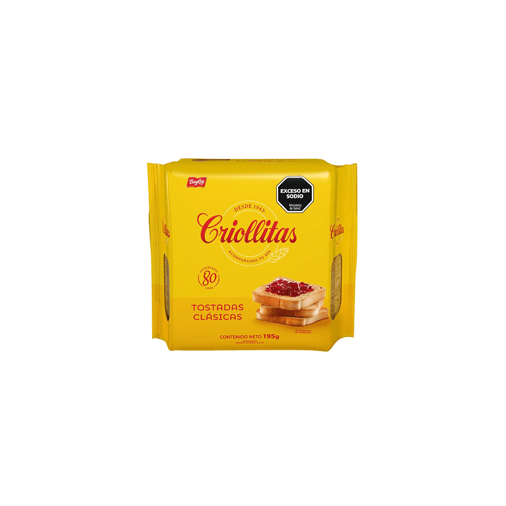 Tostadas Criollitas x 195 gr. Clasica