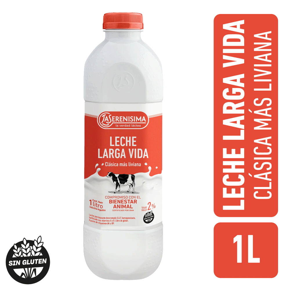 Leche Clásica Mas Liviana La Serenísima Botella Larga Vida 1l