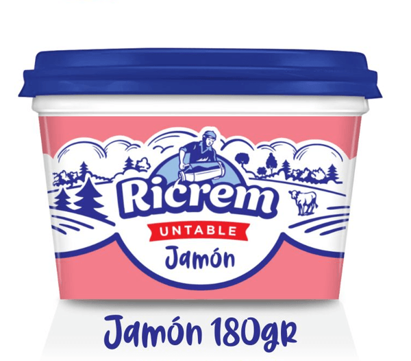 Queso Untable Ricrem Jamon x 180 gr