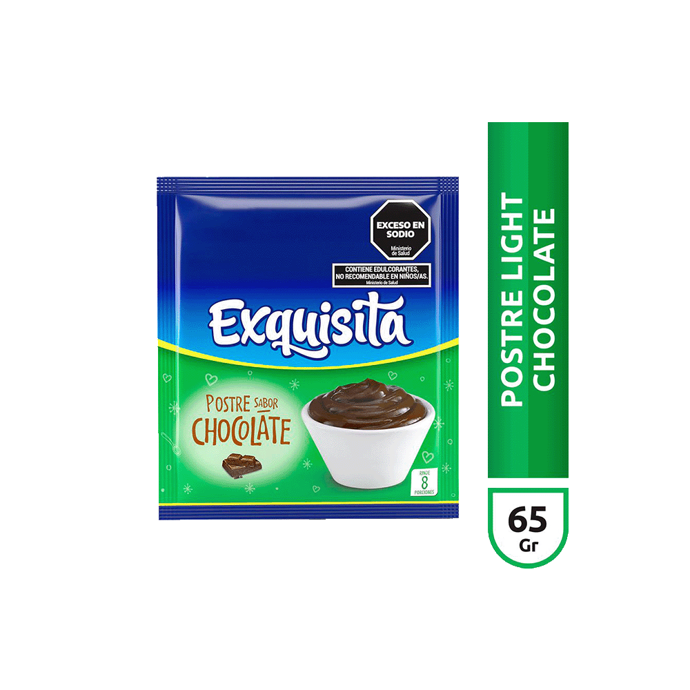 Postre Light Exquisita Sabor Chocolate en sobre 65 gr